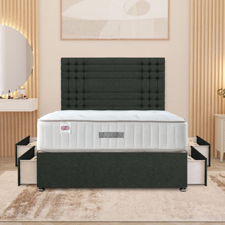King size Bed with Premium Mattress & Storage